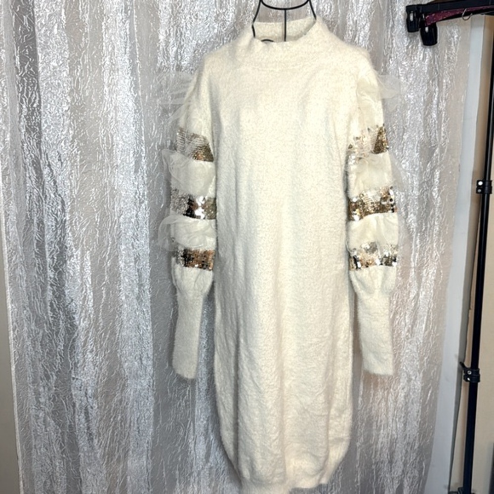 GLAMAKER sequined sweater dress